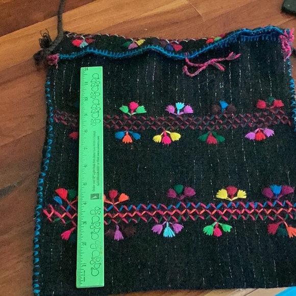 π BlACK COLORFUL SHEEP Wool Tapestry Messenger Morral Bag - Picture 2 of 16